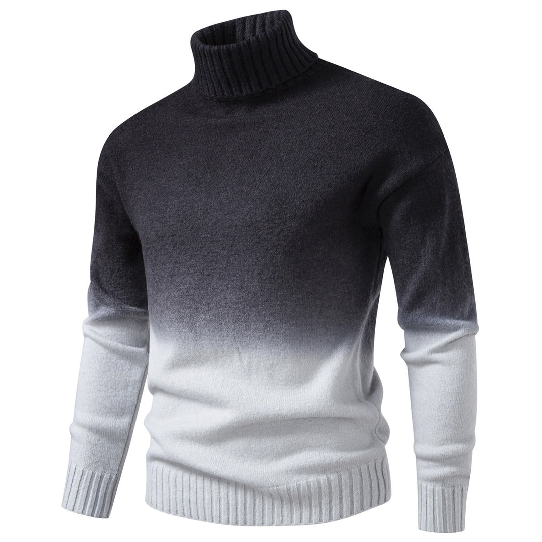 Men's Turtle Neck Sweater with Gentle Gradient and Fine Knit Quality Mune Fashion