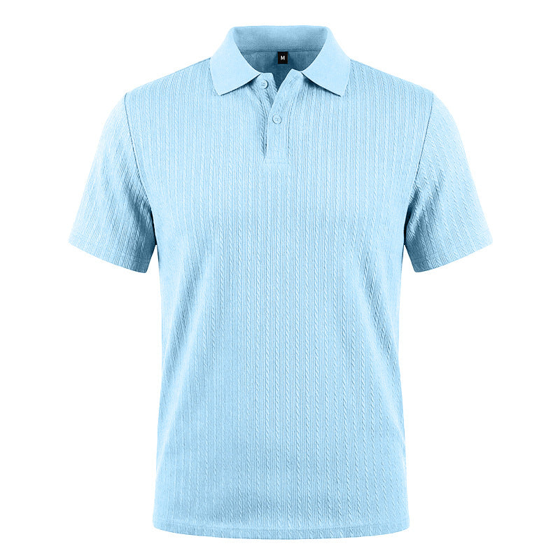 Men's fine-knit polo with structured cable pattern and soft cotton blend Mune Fashion