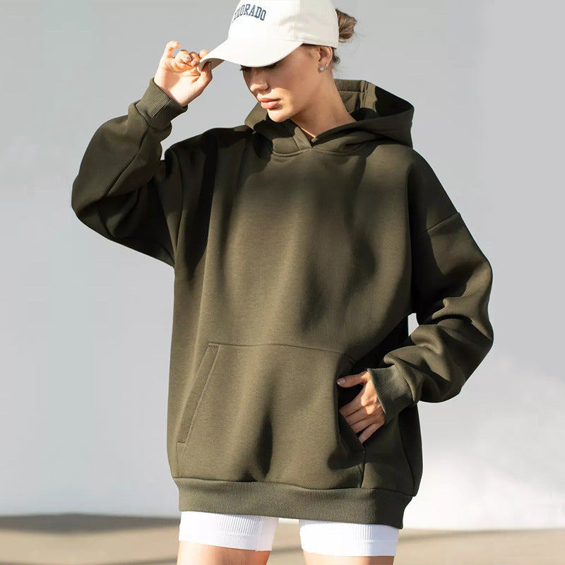 Women's oversized hoodie with kangaroo pocket and dropped-shoulder cut Mune Fashion