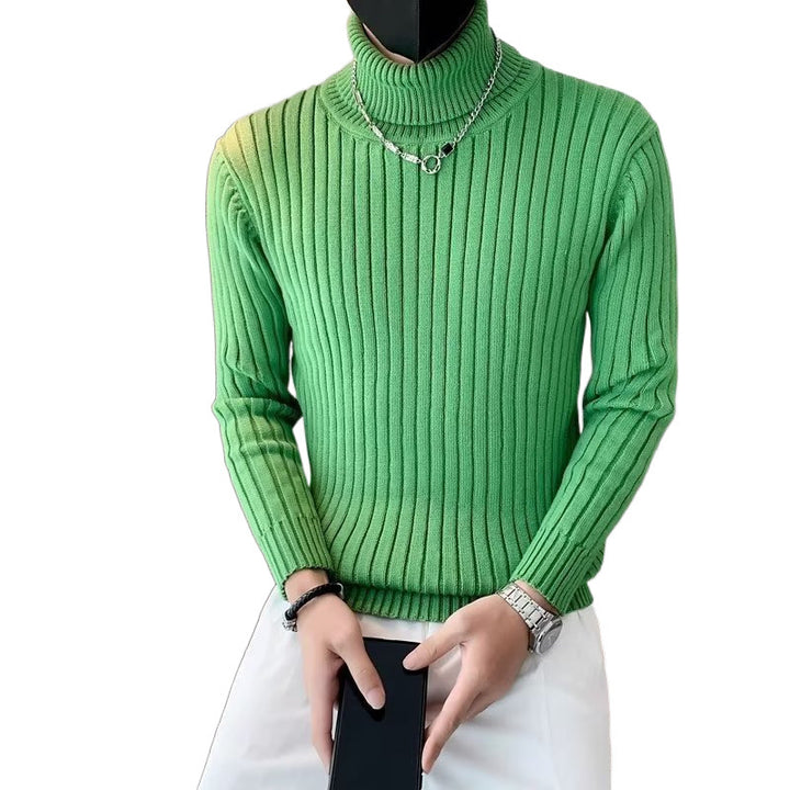 Men's High Quality Knit Sweater with Standing Collar Mune Fashion
