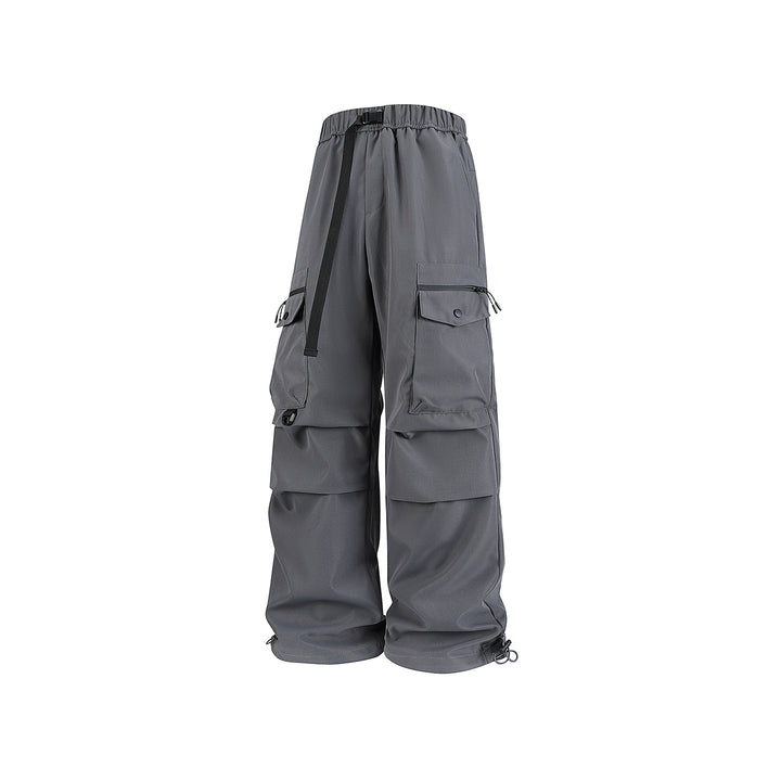 Men's Loose Utility Cargo Pants with Multi-Pockets, Adjustable Hem and Integrated Belt Drune