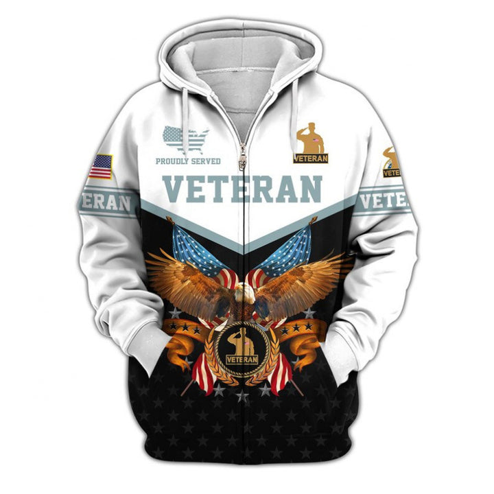 Men's hoodie with American veteran motif Mune Fashion