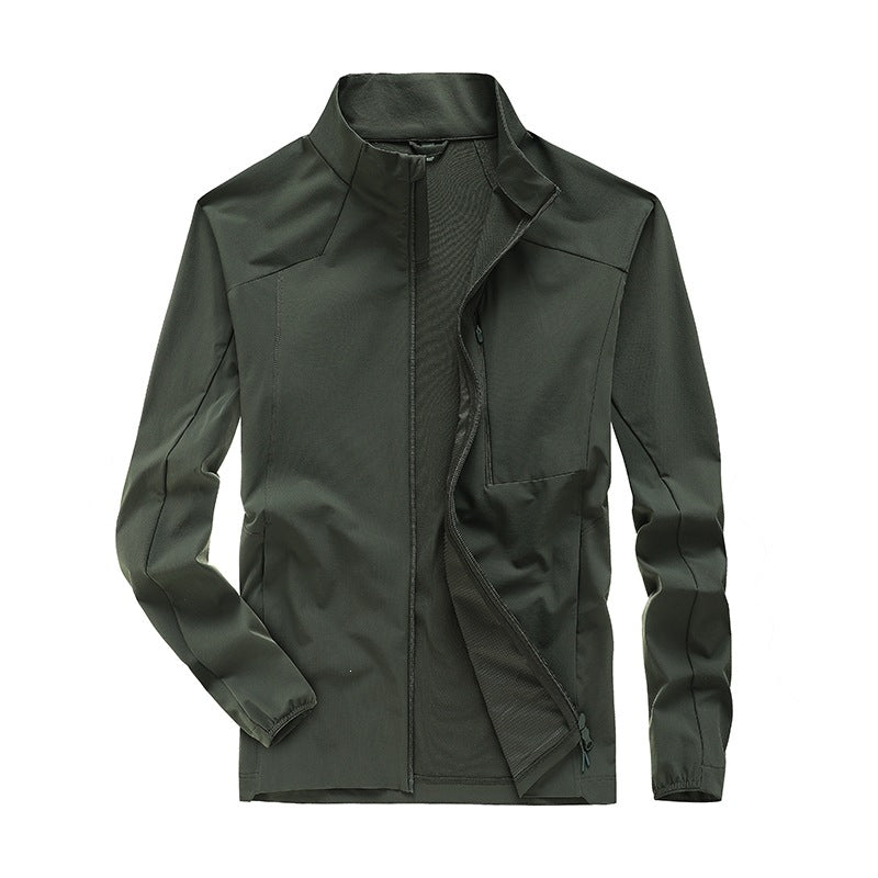 Men's Technical Softshell Jacket with High Stand-Up Collar, Breathable Membrane & Minimalist Zipper Pockets Mune Fashion