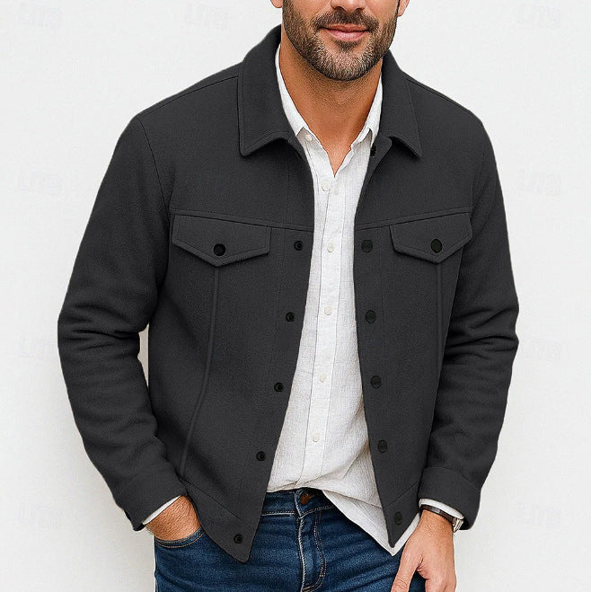Men’s robust overshirt jacket made of wool blend with patch breast pockets Mune Fashion