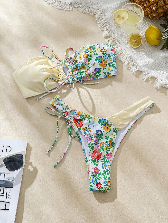 Women's bandeau bikini set with floral design Mune Fashion