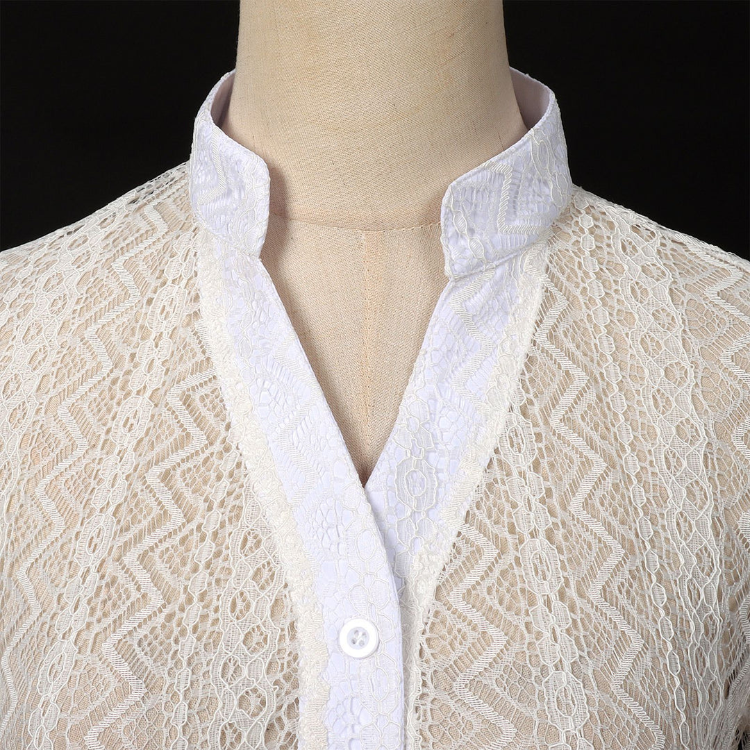 Ladies lace bolero with stand-up collar and short waist cut Mune Fashion