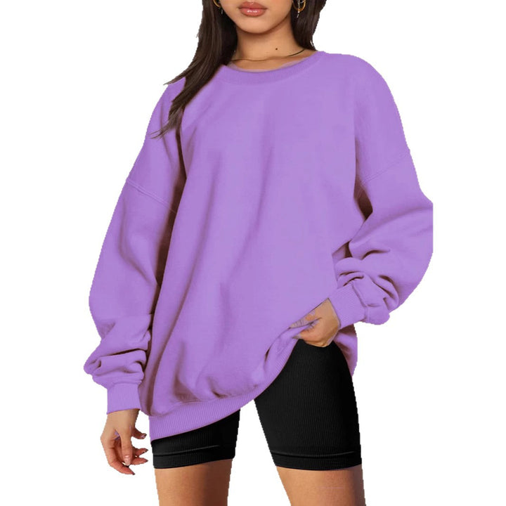 Women's extra long oversized sweatshirt with balloon sleeves, ribbed hem and brushed interior Mune Fashion