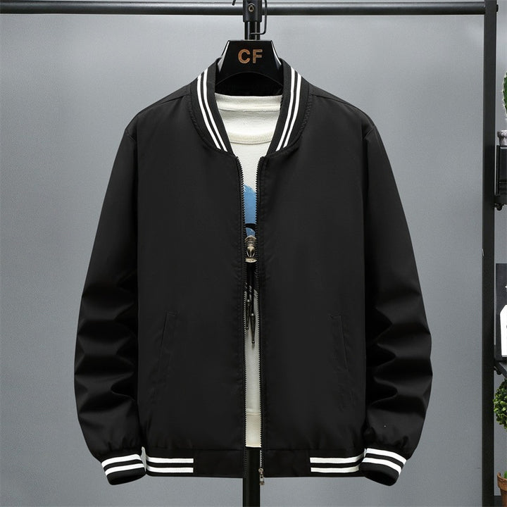 Men's Fashion Bomber Jacket with Contrast Stripes Mune Fashion