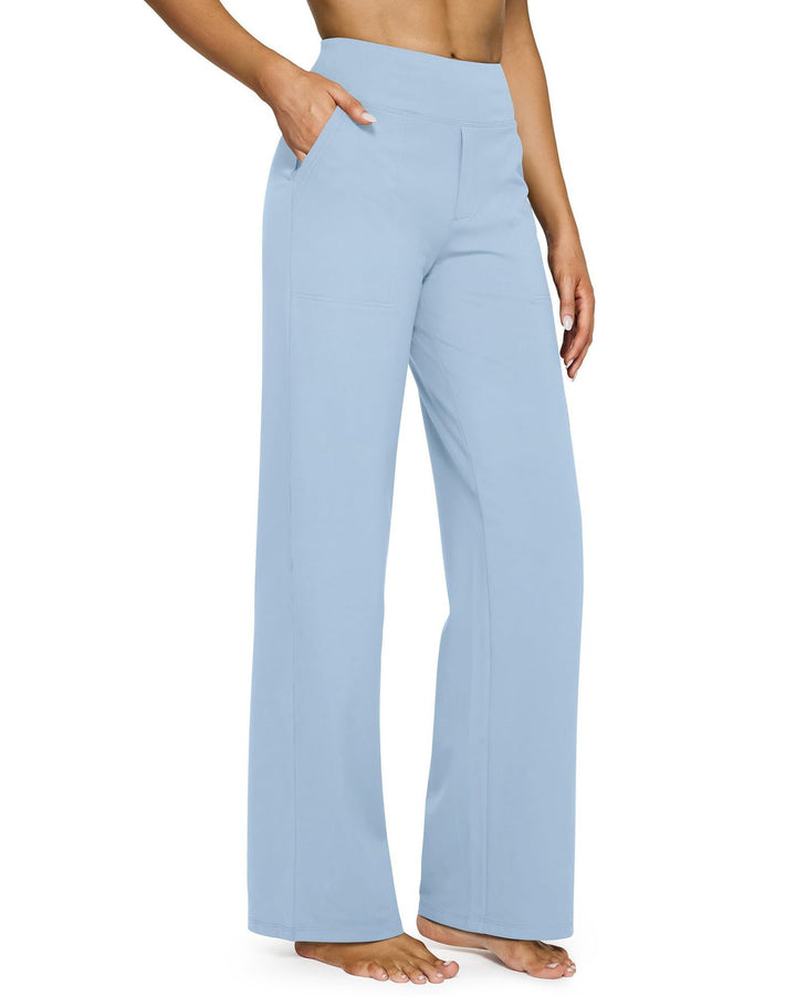 Women Wide High-Waist Lounge Pants with Patch Pockets Mune Fashion