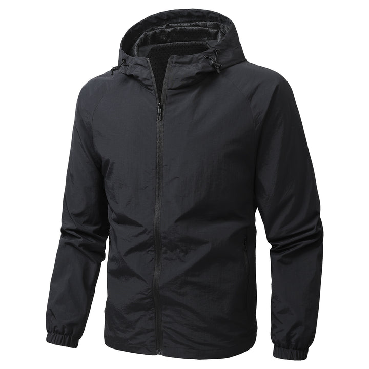 Men's Light Hooded Transition Jacket with Wind and Water Repellent Functional Material Mune Fashion