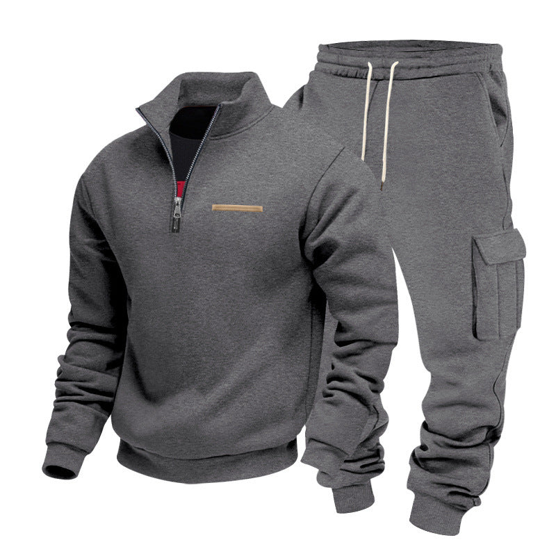 Men's Zip Pullover and Cargo Jogger Set made of soft French Terry Mune Fashion