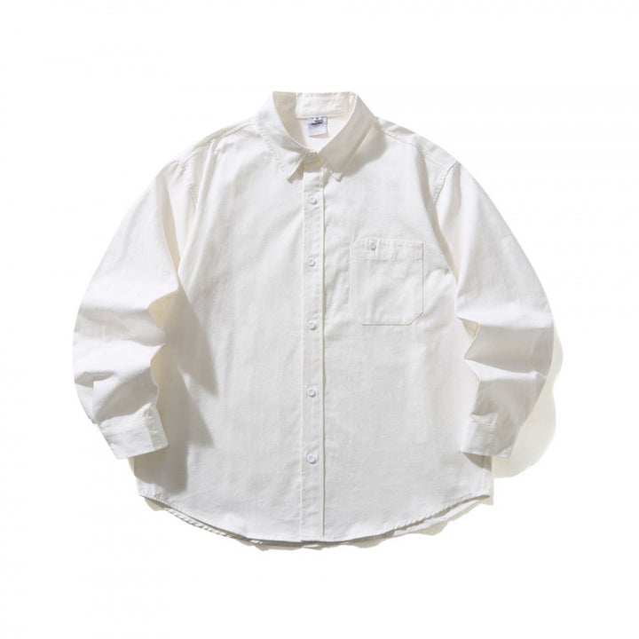 Unisex Oversized shirt with button-down collar, chest pocket and rounded hem Mune Fashion