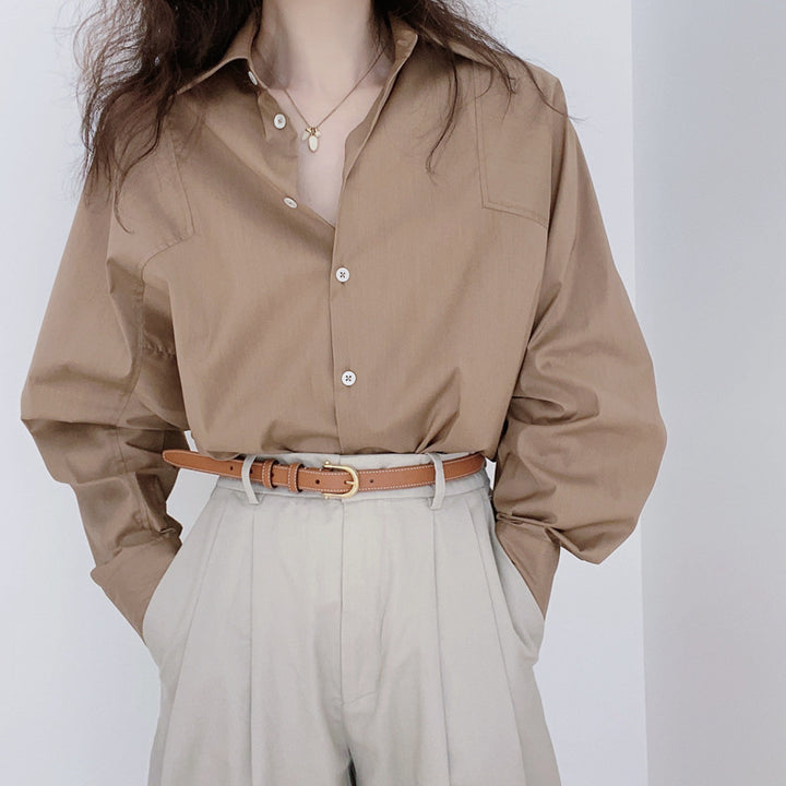 Women Elegant and Casual Oversized Shirt Blouse Drune
