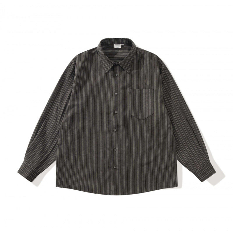 Unisex Oversized Striped Shirt in Relaxed Fit with Chest Pocket Mune Fashion