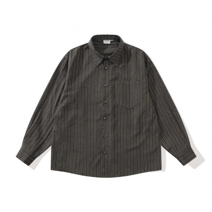 Unisex Oversized Striped Shirt in Relaxed Fit with Chest Pocket Mune Fashion