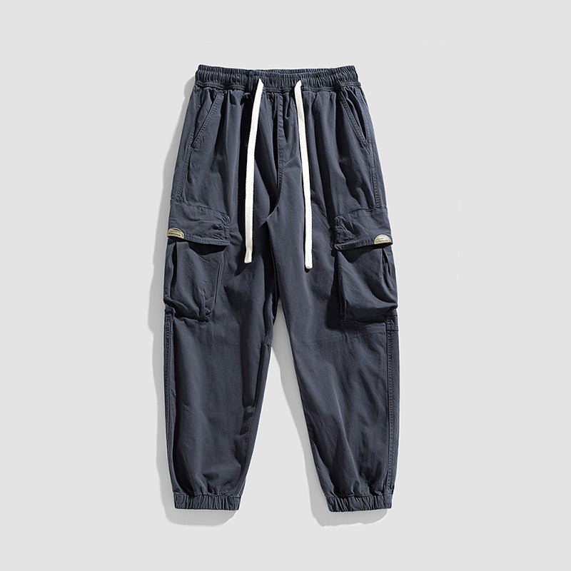 Herren Cargo-Jogger im Military-Style aus Baumwoll-Twill mit Tunnelzugbund und Mehrfachklappentaschen Mune Fashion