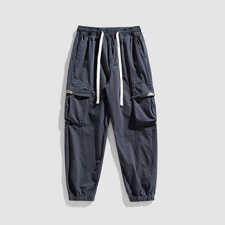 Herren Cargo-Jogger im Military-Style aus Baumwoll-Twill mit Tunnelzugbund und Mehrfachklappentaschen Mune Fashion