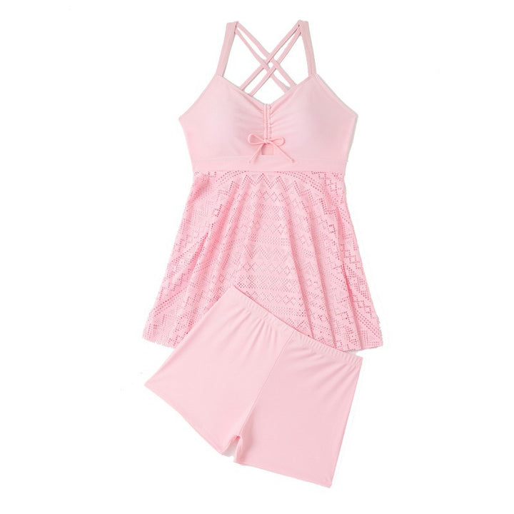Ladies gathered swimsuit with flared skirt Mune Fashion