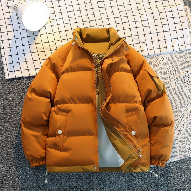 Men's Insulated Oversized Puffer Jacket with Contrast Lining, Arm Pocket & Drawstring Mune Fashion