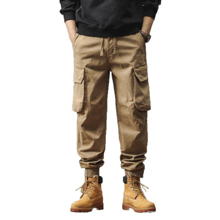 Men's Cargo Jogging Pants with Toggle Pockets, Drawstring Waistband and Gathered Cuffs Mune Fashion