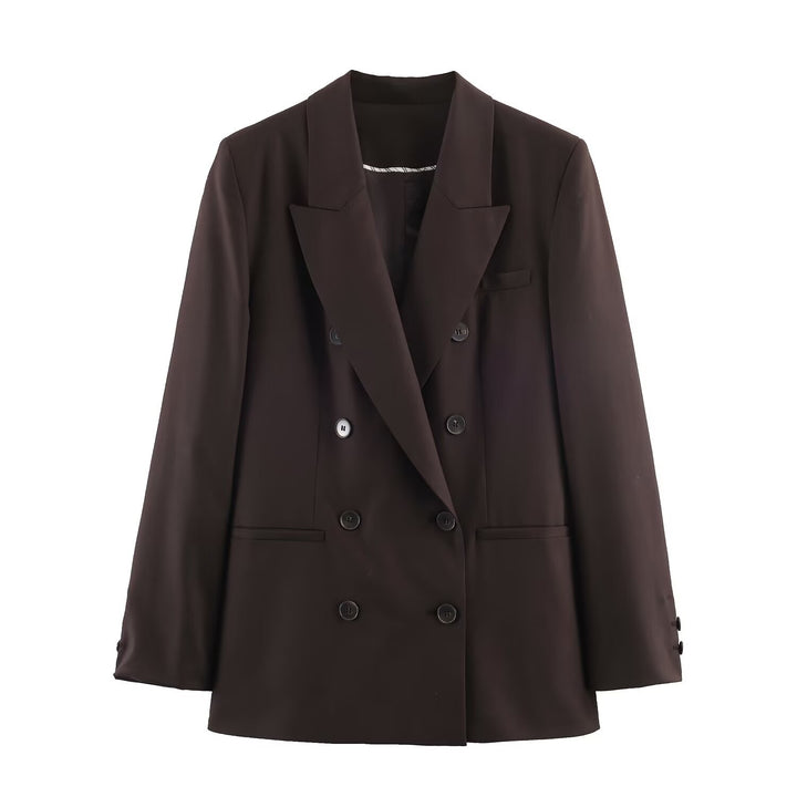 Women's high-waisted, straight-cut suit trousers with crease Mune Fashion