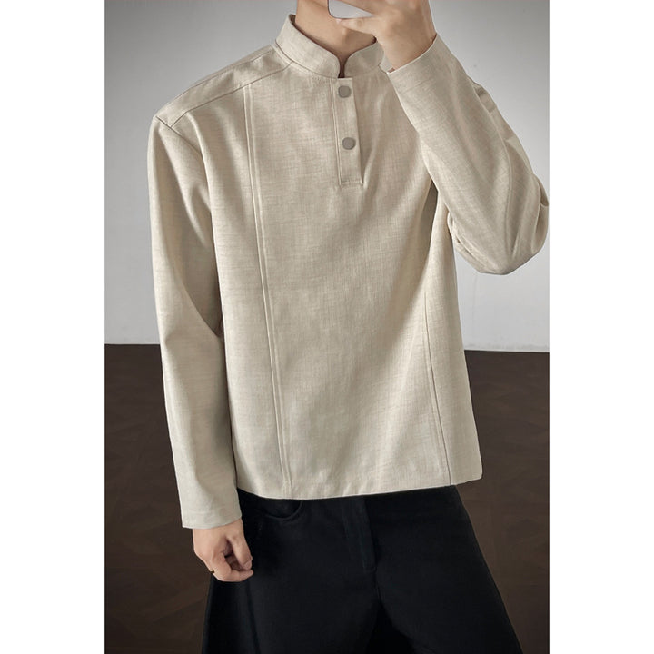 Men's Casual Long Sleeve with Stand-Up Collar Mune Fashion