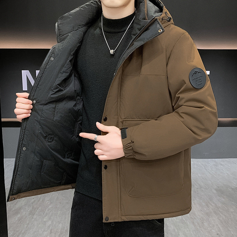Men's Padded Short Parka with Hood windproof water-repellent and multifunctional pockets Mune Fashion