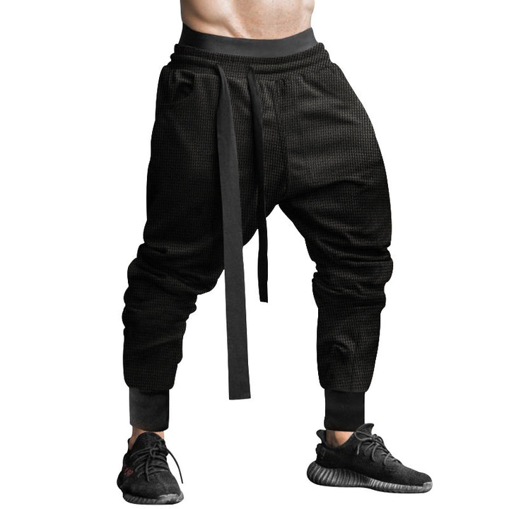Men's waffle texture joggers with a low rise elastic comfort waistband and tapered leg opening Mune Fashion