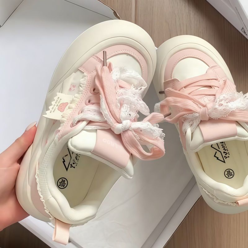 Women's sneakers with decorative ruffles and playful bows Mune Fashion