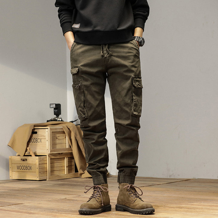 Men's Tapered Cargo Jogger made of durable canvas with utility pockets and elastic cuffs Mune Fashion