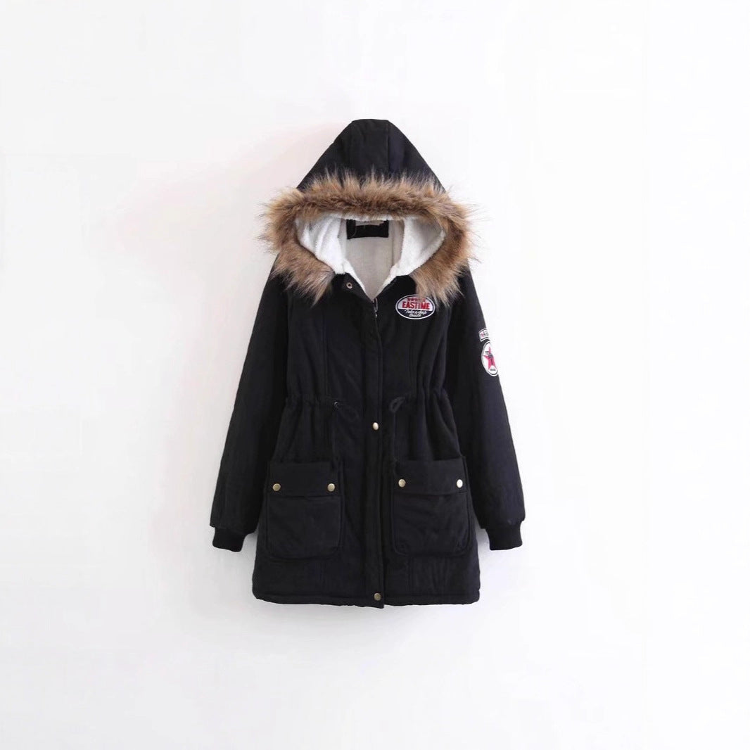 Women's Long Utility Parka with Teddy Lining, Hood with Faux Fur and Drawstring Mune Fashion