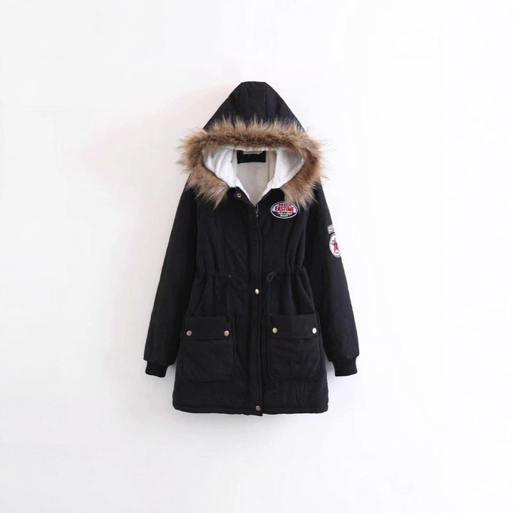 Women's Long Utility Parka with Teddy Lining, Hood with Faux Fur and Drawstring Mune Fashion