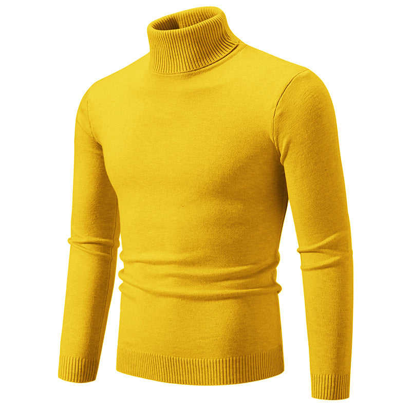 Men's Slim-Fit Turtleneck Sweater made of fine knit with ribbed stand collar and elastic waistband Mune Fashion