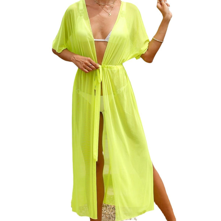 Women’s transparent beach cover-up with side knot Mune Fashion