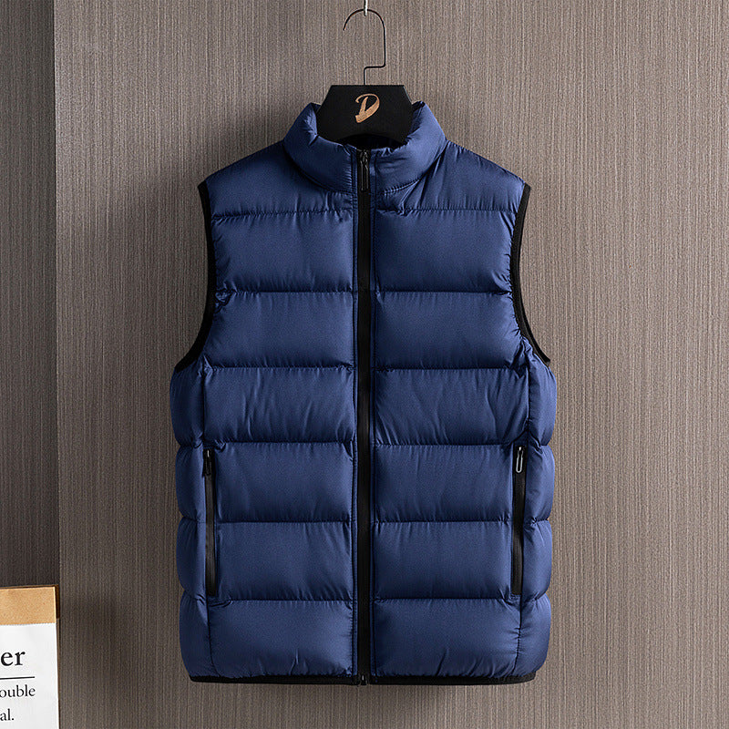 Men's Lightweight Down-Alternative Quilted Vest with Windproof Outer Shell, Stand Collar and Water-Repellent Zippers Mune Fashion