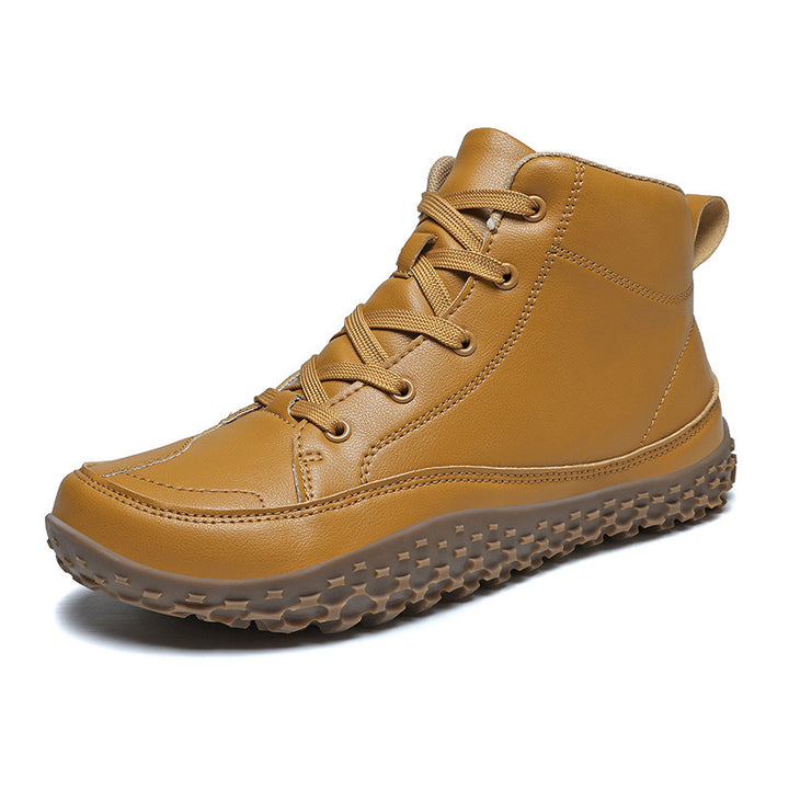 Men's urban leather sneaker boot with padded shaft and grippy profile sole Mune Fashion