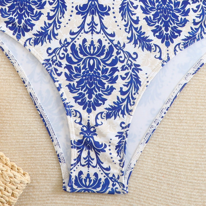 Ladies elegant one-piece swimsuit with romantic floral pattern Mune Fashion