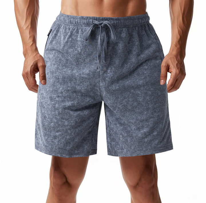 Men's lightly fitted terry shorts with elastic waistband, drawstring and side pockets Mune Fashion