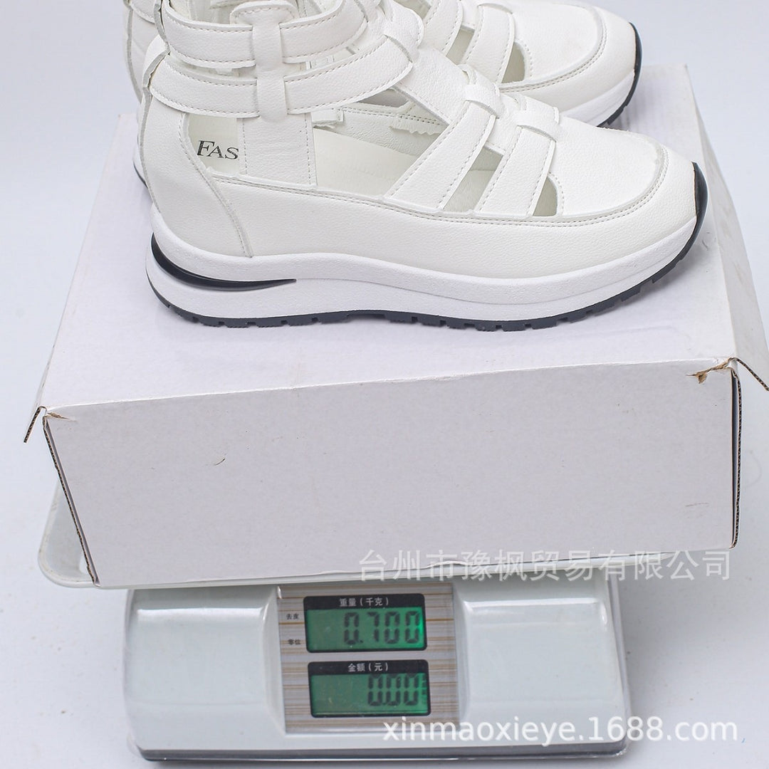 Women Wedge-Platform Sneaker-Sandal with Cut-Outs, Zipper and Padded Insole Mune Fashion