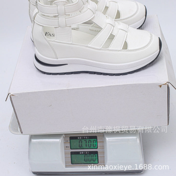Women Wedge-Platform Sneaker-Sandal with Cut-Outs, Zipper and Padded Insole Mune Fashion