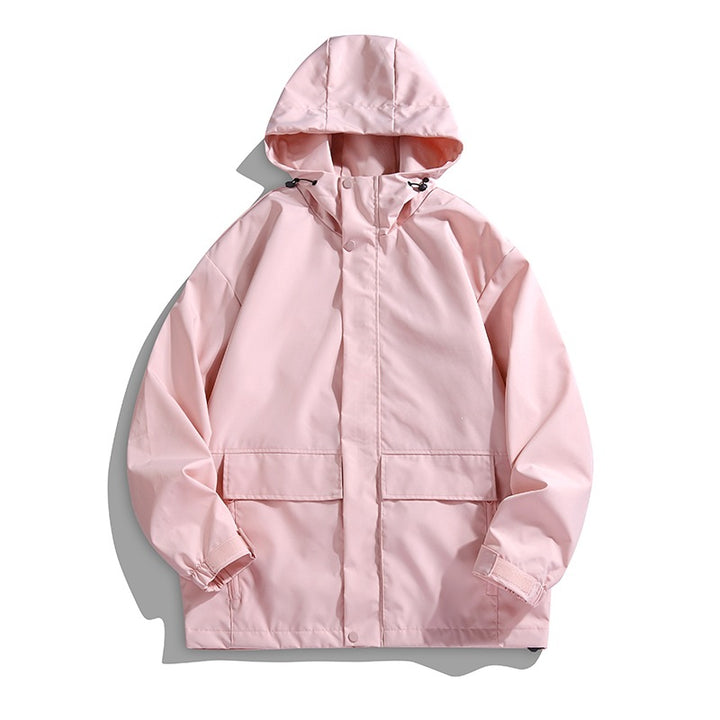 Unisex Waterproof Hooded Transition Jacket with Adjustable Hood & Utility Pockets Mune Fashion