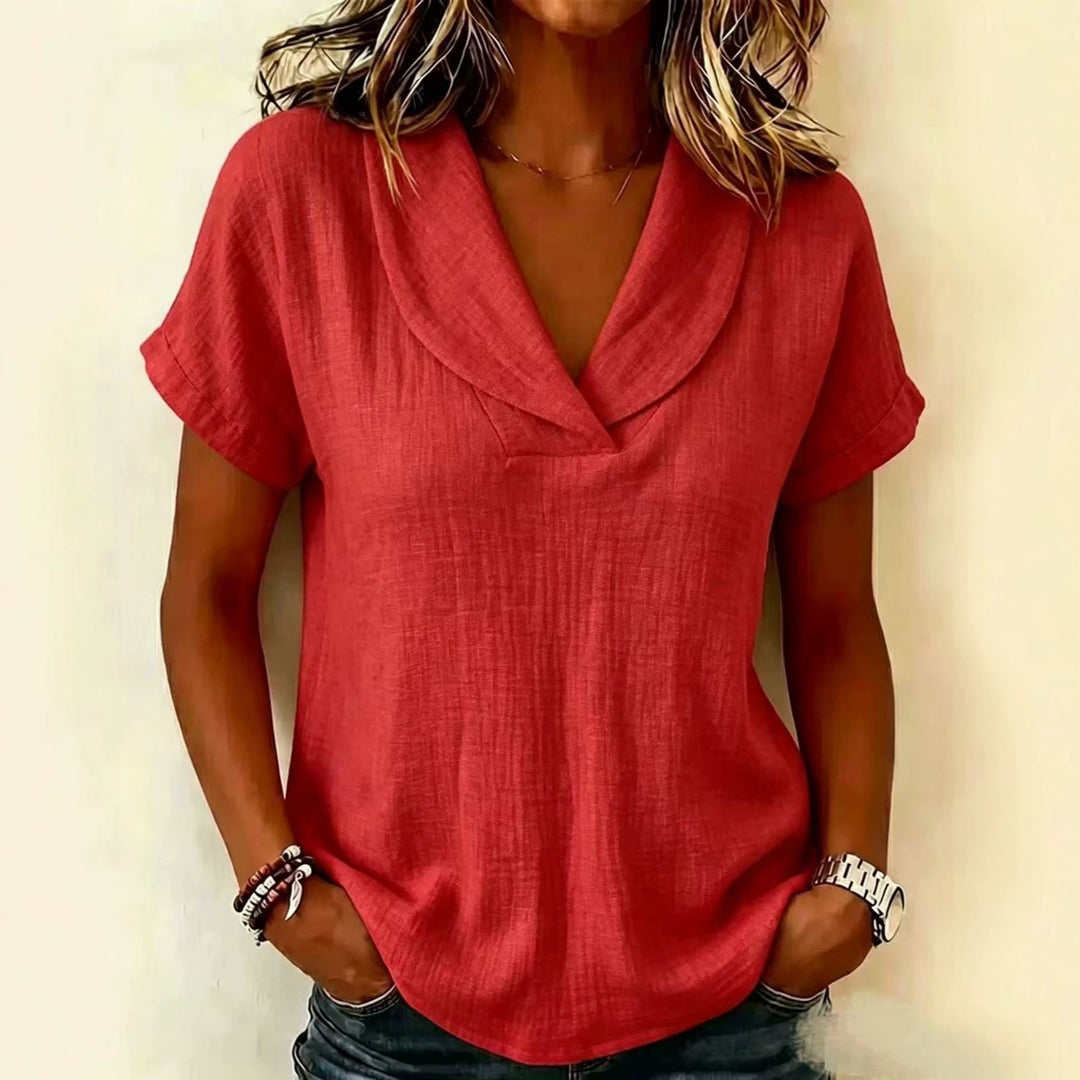 Women Casual and Comfortable Top with Stylish Collar Mune Fashion