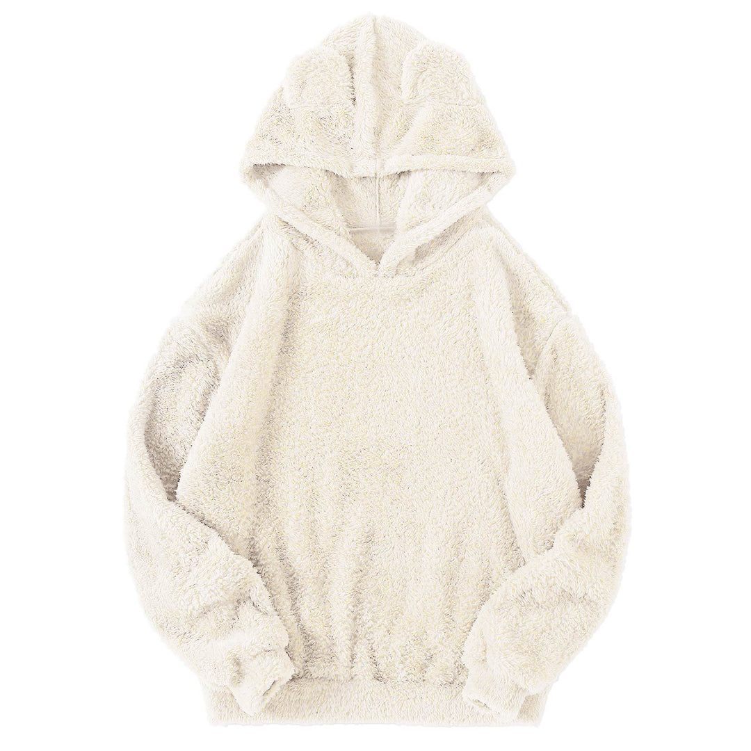 Ladies teddy hoodie with ears, elastic waistband and extra soft plush Mune Fashion