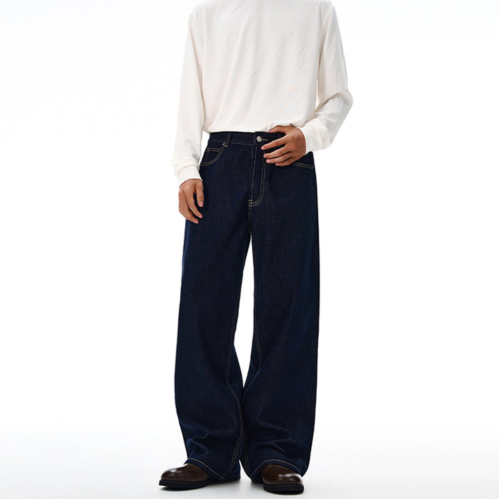 Men's Extra Wide Denim Palazzo Pants with High Waist and Extended Hem Mune Fashion