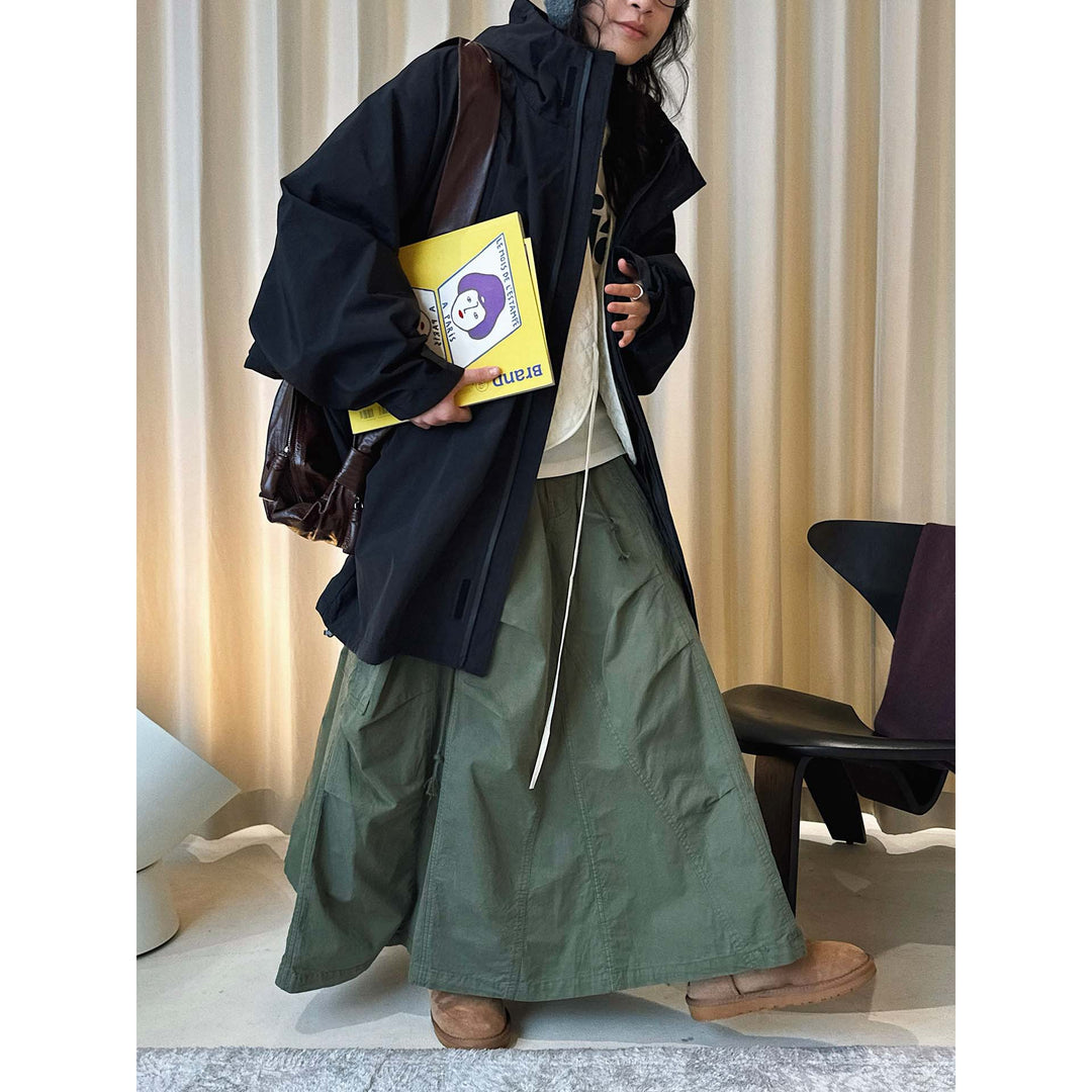 Women Oversize Rain Parka with Quilted Thermal Lining Mune Fashion