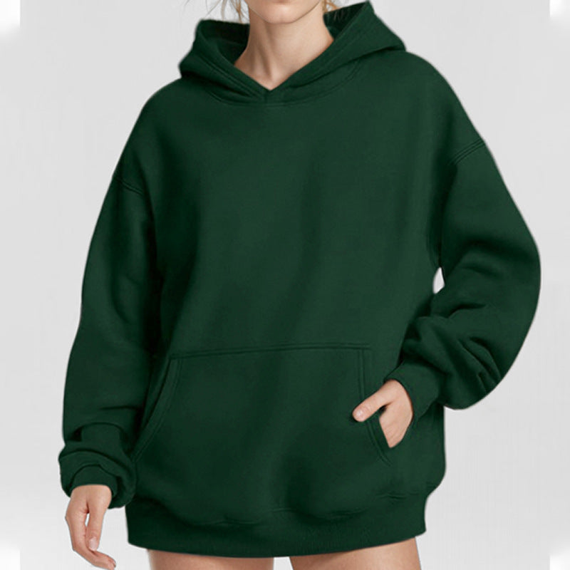 Women's oversized hoodie with balloon sleeves, prominent kangaroo pocket and softly brushed inner side Mune Fashion