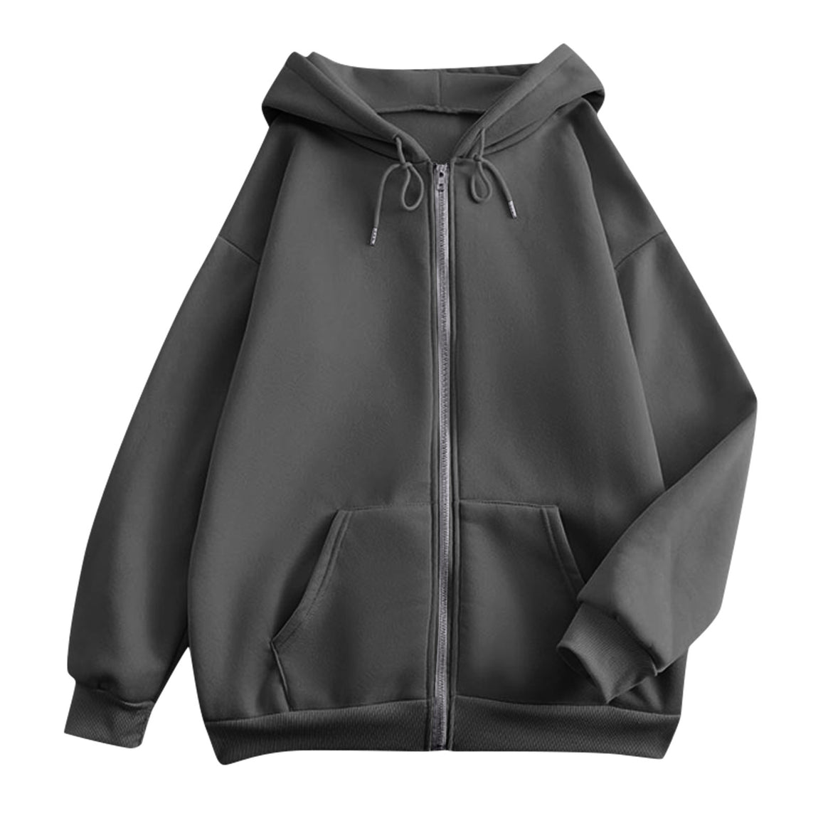 Unisex super soft oversized zip hoodie with kangaroo pockets, hood with drawstring and ribbed cuffs Mune Fashion