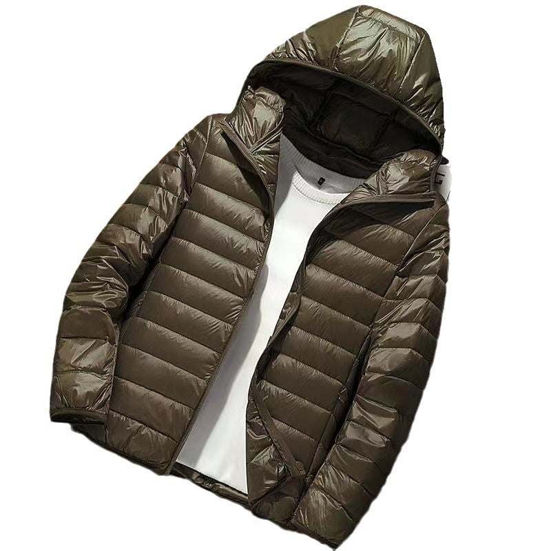Men's Nan Ultra-Light Hooded Padded Jacket with Packing Function and Windproof Shell Mune Fashion