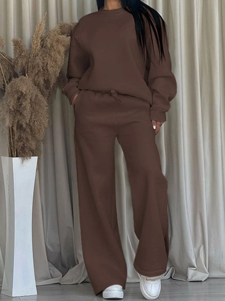 Women's casual oversized sweatshirt and wide jogging pants set Mune Fashion