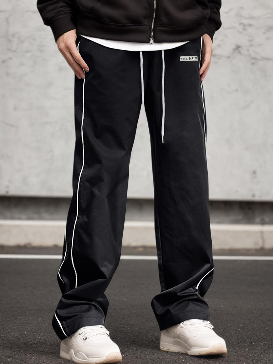 Men's Sporty Leisure Pants with Side Contrast Stripes Mune Fashion